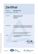 TÜV-Zertifikat ISO 50001:2018