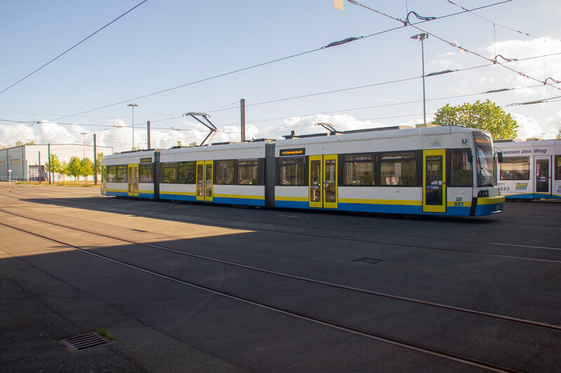 Straßenbahn auf dem Betriebshof